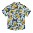 thumbnail image 2 of Dailycode Small Short Sleeve Button Down Shirts Yellow Lemons Blue Flowers Casual Shirt 3-10 Years, 2 of 9