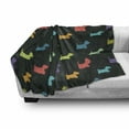 thumbnail image 3 of Dog Lover Soft Flannel Fleece Blanket, Colorful Dog Silhouettes West Highland Terriers Canine Cartoon Style Animal Fun, Cozy Plush for Indoor and Outdoor Use, 70" x 90", Multicolor, by Ambesonne, 3 of 6