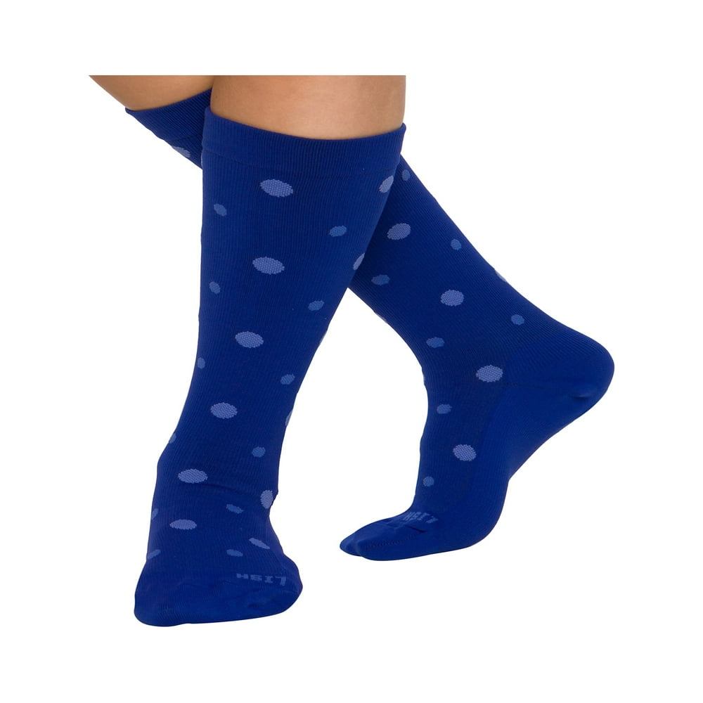 Polka Dot Wide Calf Compression Socks Graduated 1525 mmHg Knee High