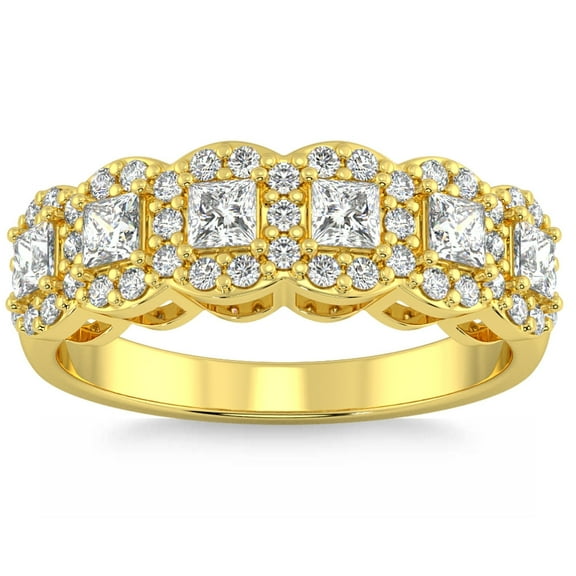 Pompeii 1Ct Princess Cut Diamond Wedding Ring Stackable Band 14k Gold Lab Grown