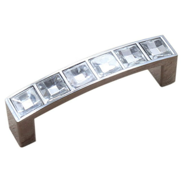 Manijas de cristal modernas para puertas y cajones, manijas de zinc y acrílico. Agujero de paso de 64 mm