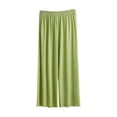 thumbnail image 2 of Green Sweatpants Women's Wooden Ear Casual Pants Female Fall Thin Pajama Pants Large Size Loose Wide Legged Pants Simple Solid Color Pants, 2 of 6