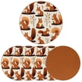 thumbnail image 2 of Squirrel Set of 6 Microfiber Leather Round Coasters, 11x11 cm/4.3x4.3 in, Cute and Durable Drink Mats for Home and Office, 2 of 6
