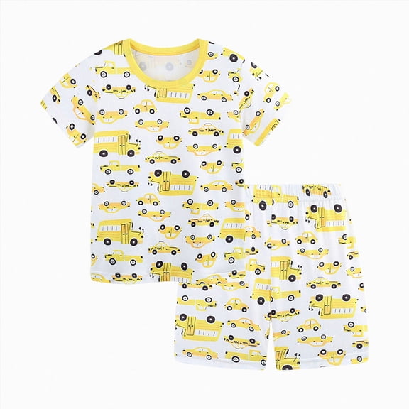 KPOPLK Baby Girls Outfit Set Kids Cute Toddler 3 6 12 18 24 Months 2T 3T fit Pjs Cotton Sleepwear(3-4 Years,Yellow)