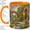 Orange, variant on Garden Arch Coffee Mug, Stained Glass Floral Art, Serene Daily Tea Sips