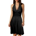 thumbnail image 1 of Women Summer Sleeveless Neck Casual Dresses for Women Plus Size Spring Boho Floral with Business Casual Dress for Women Pocket Elastic Waist Ruffle Mini Dresses, 1 of 5