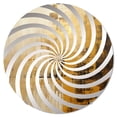 thumbnail image 2 of Designart "A Cityscape with Modern Skyscrapers Featuring Golden Blocks I" Skyscrapers Vortex Round Wall Mirror - Architecture Oval Printed Decorative Mirror - Multiple Color Options, 2 of 5