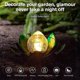thumbnail image 3 of Solar Light Outdoor(2Pack), Art Crackle Globe Glass Lotus Decoration, Solar LED Waterproof Blue, 3 of 4
