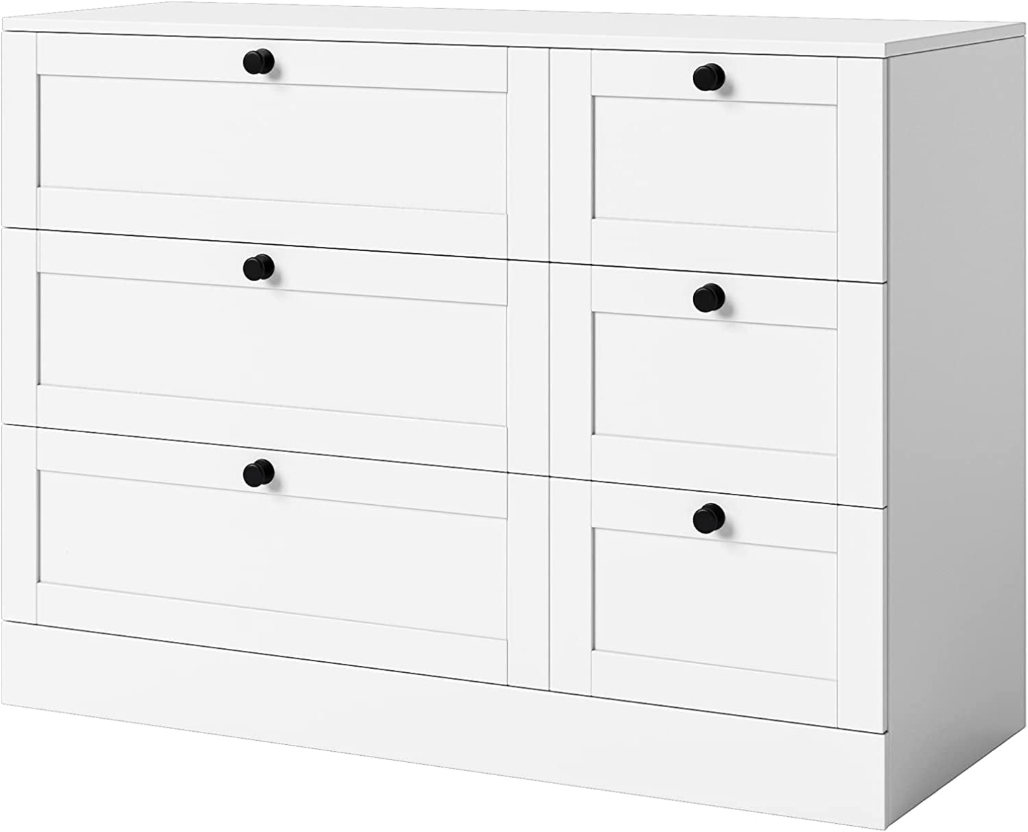 bzfwm 6 Drawer Dresser Modern Dresser Chest with Wide Drawer Organizer