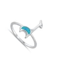 thumbnail image 4 of CHOOSE YOUR COLOR Giraffe Ring Blue Simulated Opal .925 Sterling Silver Band CZ Female Size 10, 4 of 4
