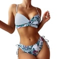 thumbnail image 1 of Gibobby Conjunto de Traje de Baño para Mujer Bikini con estampado de moda para mujer Conjunto de traje de baño de dos piezas con realce sexy(Blanco,CH), 1 of 5