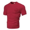thumbnail image 4 of Bnwani Mens Shirts Breathable Tee Poket Casual Shirts Wine 3XL, 4 of 4