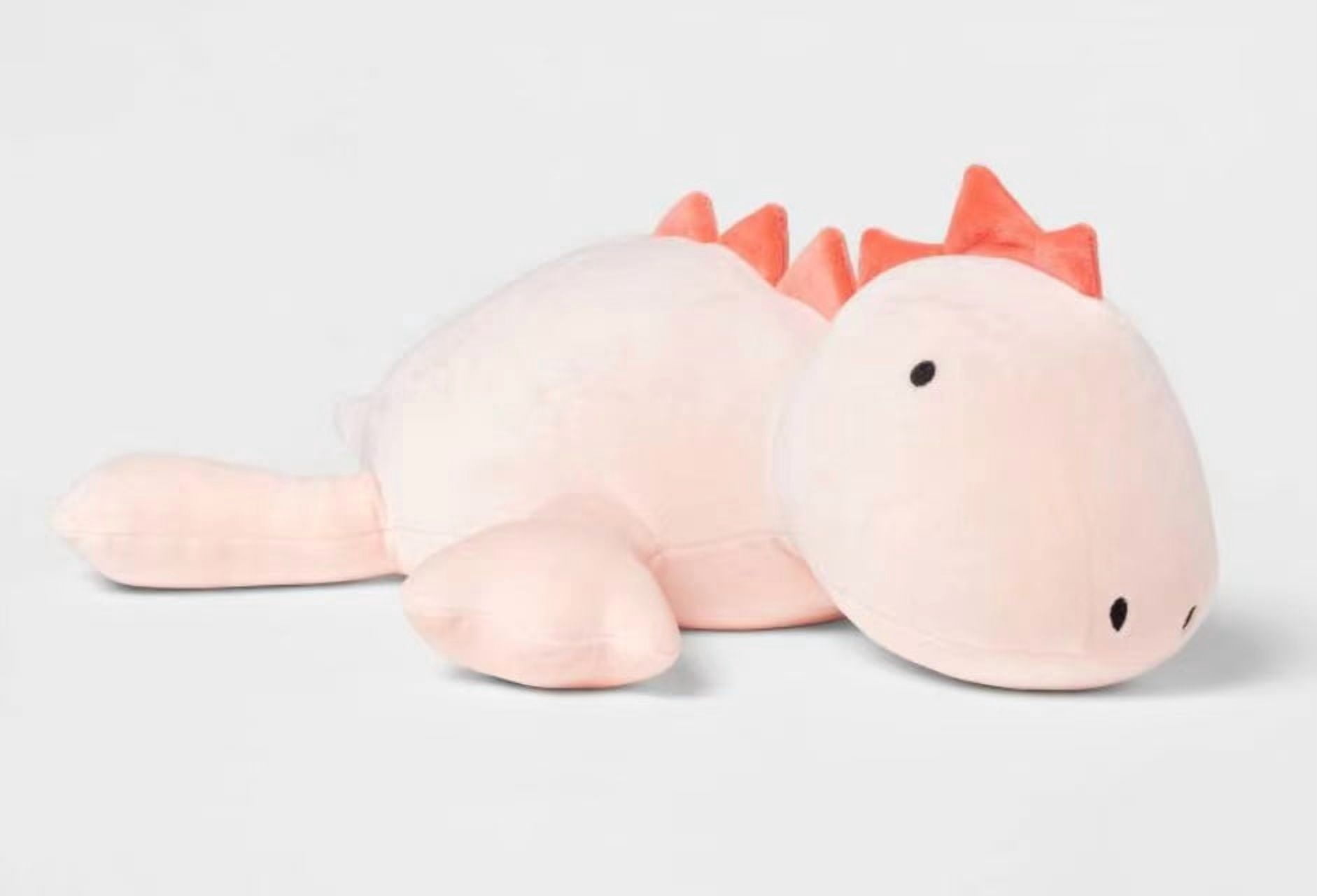 Miaobe Cute Dinosaur Weighted Plush Toy,13.7 Inch Soft Dinosaur Weighted Plush Throw Pillow,Pressure Touch Lumbar Cushion,Pink Dinosaur Stuffed Animals for Birthday Gifts (13.7 in, Stegosaurus)