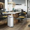 thumbnail image 6 of 8 Gallon and 1.6 Gallon Slim Trash Can Set, 2 Pack Stainless Steel Trash Can with Removable Inner Bucket, Step-on Pedal Recycling Bin with Slow Close Lid, Trash Can for Narrow Space, 6 of 6