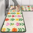 thumbnail image 2 of Kitchen Rugs Sets Of 2,Pioneer Flower Floral Print Pattern Anti Fatigue Kitchen Mat Rugs Non Slip Washable,Decorative Kitchen Floor Mats for Kitchen,Sink,Laundry,17"x47"+17"x47", 2 of 5