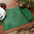 thumbnail image 3 of Elrene Home Fashions Poinsettia Elegance Jacquard Holiday Napkins, Set of 4, Green, 17" x 17", 3 of 4