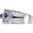 thumbnail image 3 of 14K White Gold Diamond And Blue Sapphire Triangles Ringsize 7 - Jbsp, 3 of 5