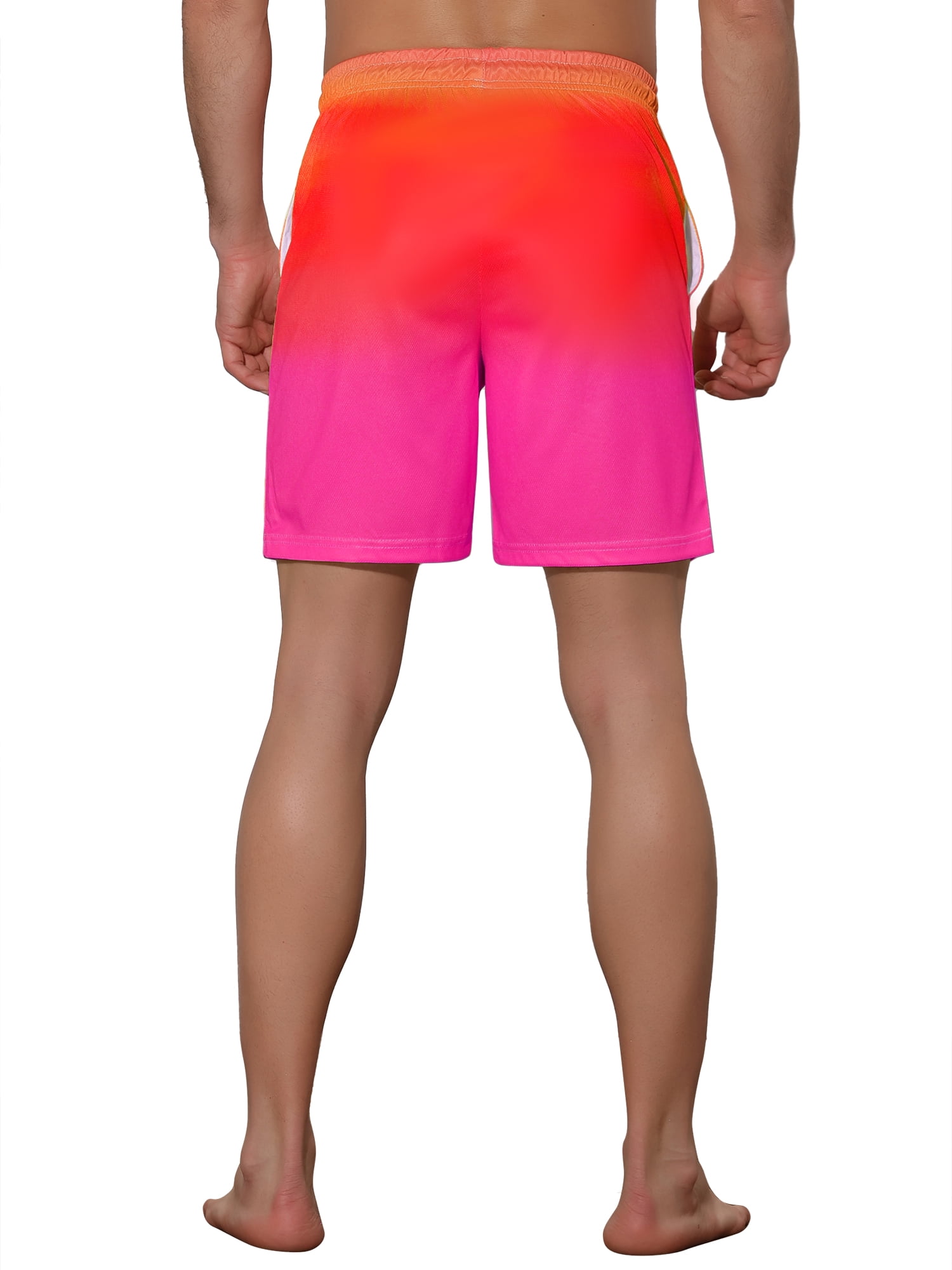 DARING DIVA Men's Drawstring Waist Beach Swimwear Shorts for Adventure 36 Orange