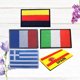 thumbnail image 5 of 5 piezas Natinal Banderas Parche Bordado Paño Pasta Deportes Decorativos Gancho y bucle Brazalete Insignia Accesorios (Grecia + España + Italia + Francia + Alemán), 5 of 5