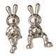 thumbnail image 3 of 2 piezas de estatuas de conejos, figuras de animales, esmalte, decorativas, forma de astronauta, manualidades, conejo plata, 3 of 9