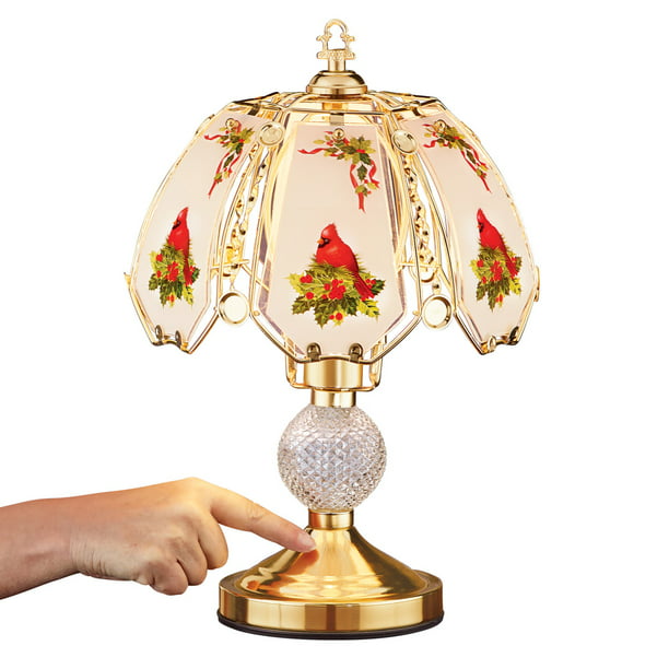 Cardinal Glass Shade Touch Lamp Gold, Gold Tone Desk Lamps
