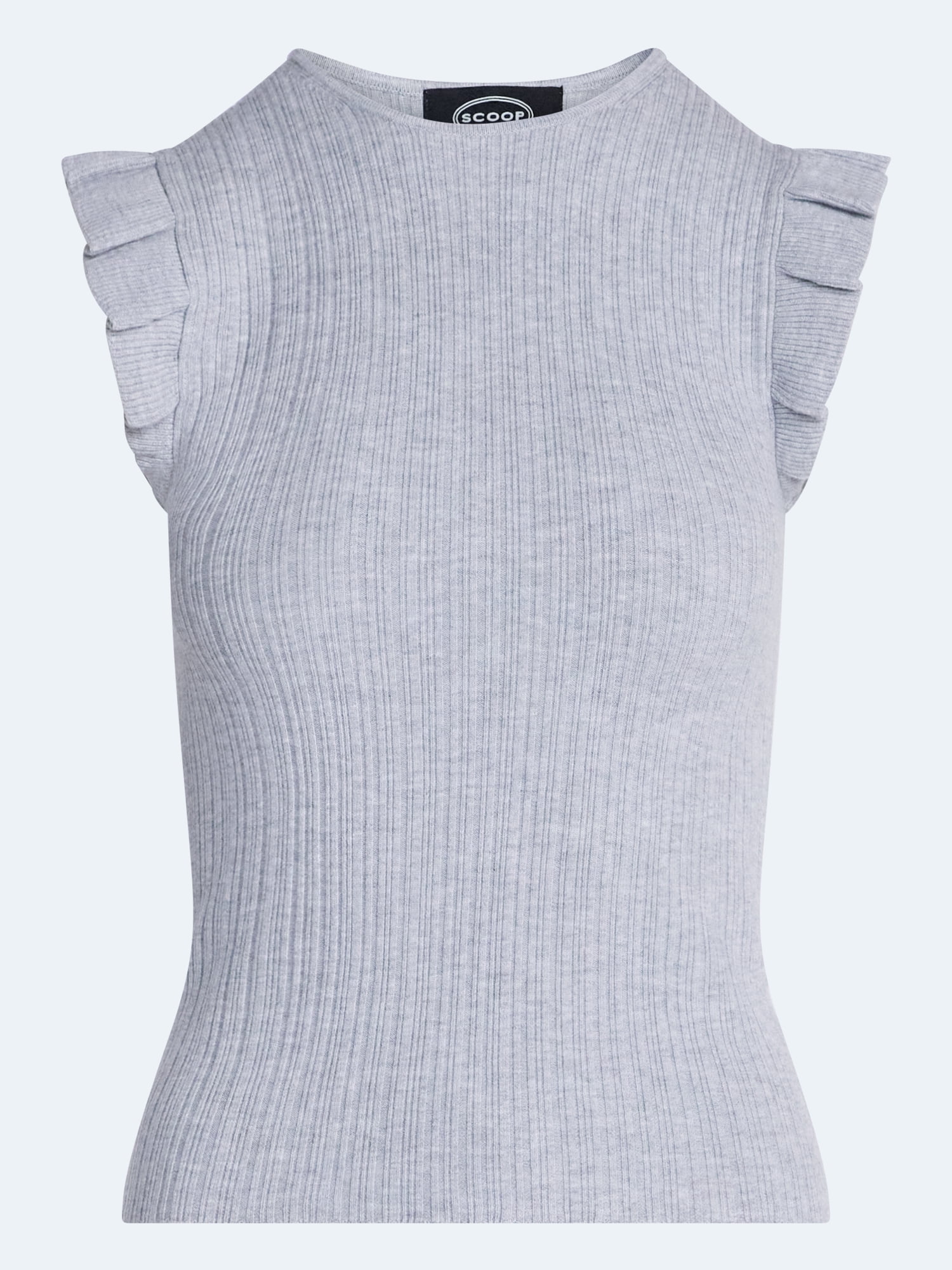 Scoop Women’s Sleeveless Ruffle Tank Top, Sizes XS-XXL