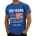 thumbnail image 3 of LNZGNM American Flag Shirts for Men 250th Anniversary Short Sleeve T-Shirt Stylish Star Stripes Graphic Crewneck Shirt Workout Tops,Royal Blue 4XL, 3 of 4