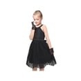 thumbnail image 2 of Girls Dress Black Lace Glove Rhinestone Halter Formal Party Ball Gown 10 Years, 2 of 9