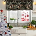 thumbnail image 5 of Black Spring Floral Curtain Valances for Windows, Kitchen Valance Window Treatments Panel 2 Pack, Elegant Pastoral Flowers Birds Retro Art Rod Pocket Short Curtains for Bathroom Bedroom 42 x 18 Inch, 5 of 8