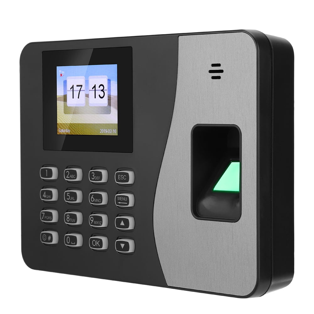 LYUMO Clock Time Recorder, 2.4inches TFT LCD Screen Biometric Fingerprint Time Clock Attendance
