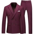 thumbnail image 2 of Horkkom Mens Suits Classic Fit 2 Piece Double Breasted Blazer Dress Pants Suits for Party Wedding and Business, 2 of 7
