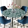 thumbnail image 5 of Elastic Fitted Round Tablecloth, Dark Green Spring Floral Waterproof Stretch Table Cover for 45"-54" Tables, Farmhouse Flowers Elegant Pastoral Washable Outdoor Tablecloths for Patio, Picnic, Camping, 5 of 9