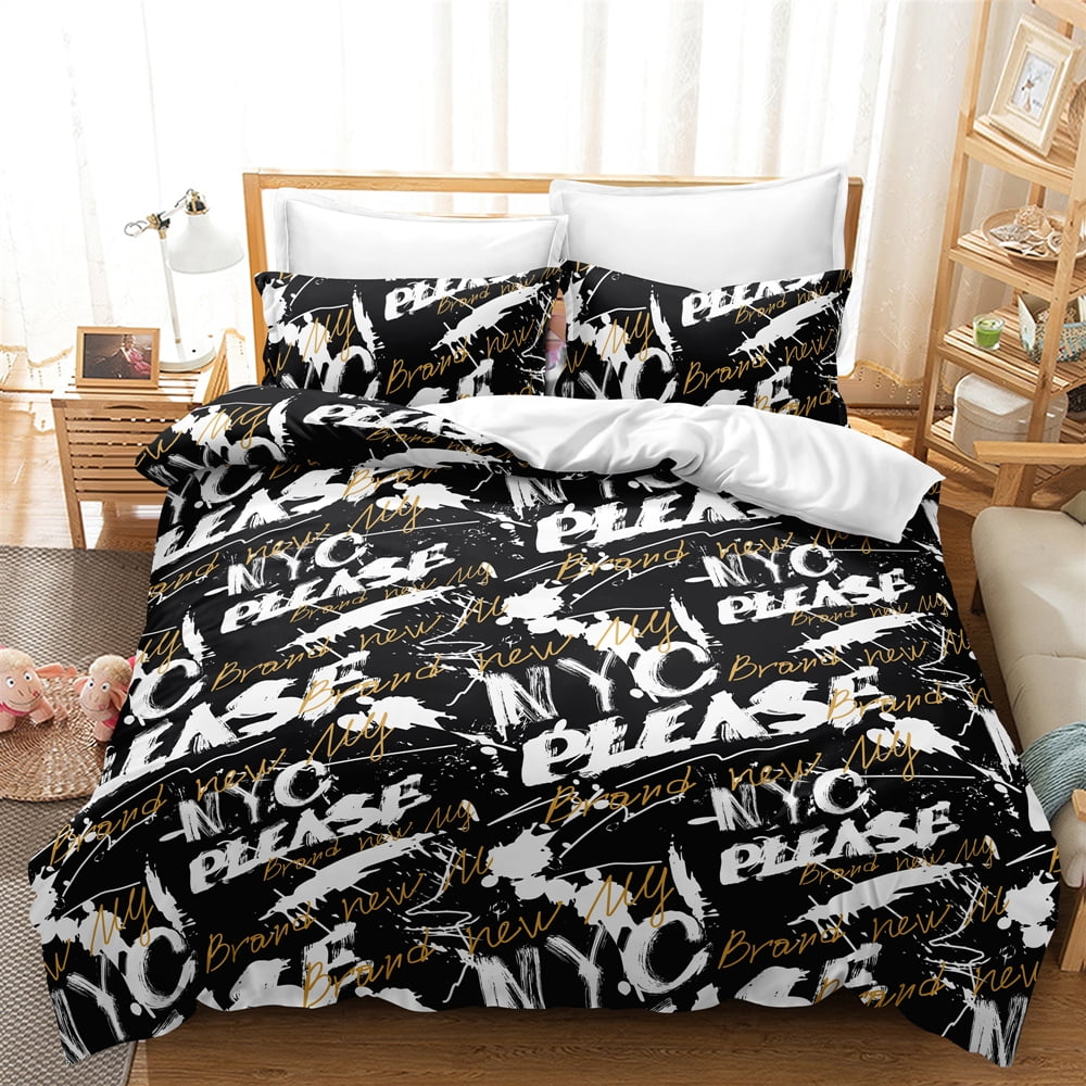 Modern Duvet Cover With Pillow Case Poly Cotton Quilt Cover Bedding Set All Size 