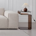 thumbnail image 6 of Glass Nightstand,Bronw Side Table,S-Shaped End Table for Living Room,Bedside Table for Bedroom, 6 of 7