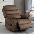 thumbnail image 5 of HSUNNS Power Lift Recliner Chair for Adults, Oversized Recliner with Massage and Heat, Electric Single Reclining Chair with Wireless Charging and Expandable Tabletop for Living Room, Brown, 5 of 11