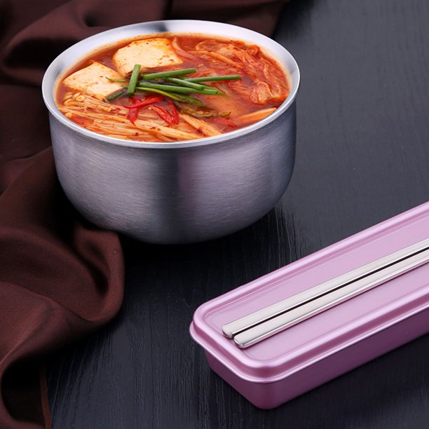 unbranded Bowl Para De Acero Inoxidable Con Pared Doble Para Servir Fideos Y Alimentos