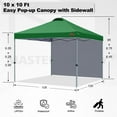 thumbnail image 2 of MASTERCANOPY 10 x 10ft Pop-up Canopy Tent with 1 Sidewall, Forest Green, 2 of 7