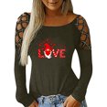 thumbnail image 2 of Ichuanyi liquidación sexy de mujeres con el día de San Valentín estampado en manga larga perforación caliente hueco de cuello redondo blusa blusa tops ICHUANYI WER202308211886, 2 of 8