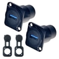 thumbnail image 4 of 2Pcs Usb 3.0 D-Type Usb Panel Mount Female To Female Pass Through Signal Coupler Black Smile Home, 4 of 4