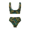 thumbnail image 6 of Rocae Jungle Leopard Yellow for Bikini Set for Women Two Piece Sexy High Swimsuits Split Crossover Bikini, 6 of 9