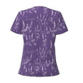 thumbnail image 3 of Uemuo Lavender Flowers Drawing Women's Deep V-Neck Low Cut Tops - Casual Loose Fit with Stainless Steel Loop, Soft, Breathable, Perfect for Office, Travel, and Daily Wear-Small, 3 of 5