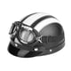thumbnail image 1 of Universal Motorcycle Scooter Synthetic Leather Open Face Half Helmet & Visor UV Goggles White, 1 of 1
