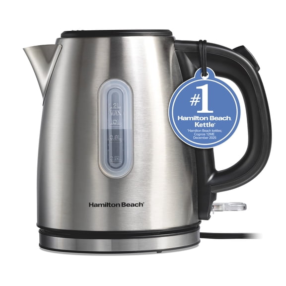Hamilton Beach Stainless Steel Electric Kettle, Tea & Water Kettle, 1.2L, with Ultra-Fast Heating & Auto Shutoff