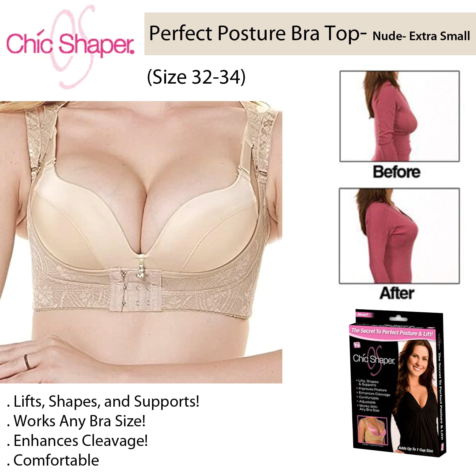 Chic Shaper Best Perfect Posture Support Bra for Women Top-Nude