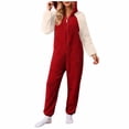 thumbnail image 7 of AUNVITO Women's Fleece Jumpsuit Pajamas Hooded Long Sleeve Front Zipper Cozy and Comfortable Homewear Style, 7 of 7