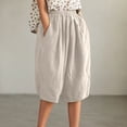 thumbnail image 2 of Rhuody Women Pants Empire Waist Wide Leg Relax Fit Solid Color Trousers With Pocket Retro Bottoms Xl Beige, 2 of 4