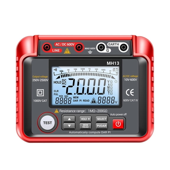MH13 Ohm Tester Digital Multimeter Megometro Insulation Earth High Voltage Resistance Meter Tester Megohmmeter Tool