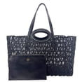 thumbnail image 1 of Pre-Owned Valentino Le Troisieme Mesh Canvas Tote Bag Black, 1 of 15