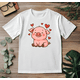 thumbnail image 3 of Playera Blanca Camiseta Unisex Puerquito Rosa Corazones, 3 of 4