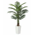 thumbnail image 7 of Artificial Palm Plant 6 FT， Faux Palm Tree in White Taper Planter with River Rock, Tall Fake Palm Trees with Adjustable Branches for Indoor Home Decor, Office, Pet-Friendly Spaces, 7 of 7